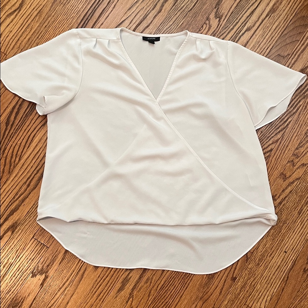 Alfani Cream V-Neck Blouse